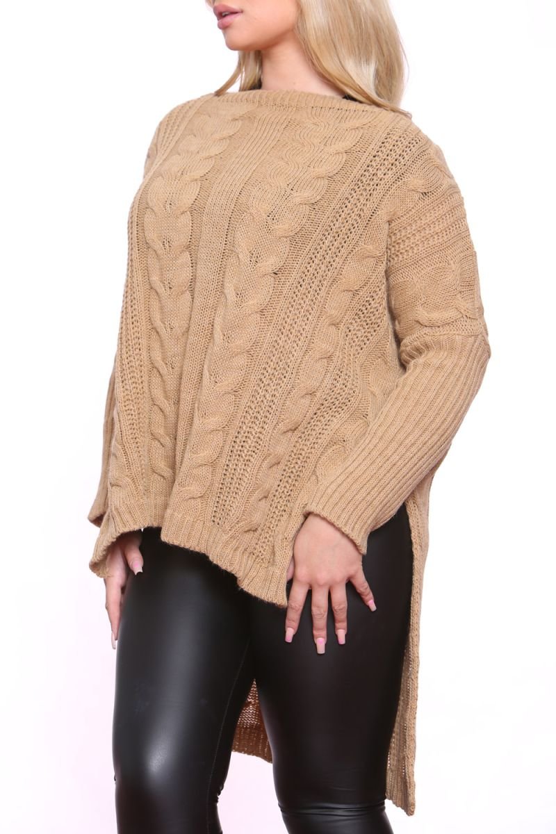 Ciara High Low Oversized Longline Knitted Jumper Thumbnail Ciara High Low Oversized Longline Knitted Jumper Thumbnail