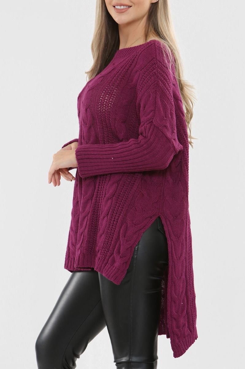 Ciara High Low Oversized Longline Knitted Jumper Thumbnail Ciara High Low Oversized Longline Knitted Jumper Thumbnail