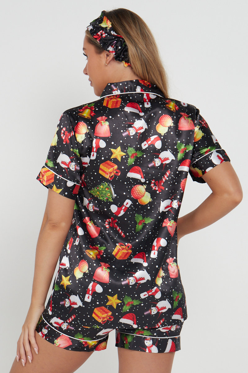 Annie Christmas Print Pyjama with Headband Set Thumbnail Annie Christmas Print Pyjama with Headband Set Thumbnail