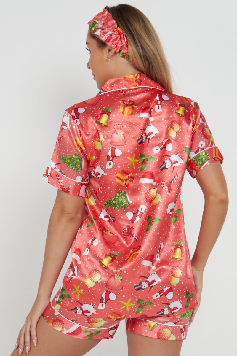 Annie Christmas Print Pyjama with Headband Set Thumbnail Annie Christmas Print Pyjama with Headband Set Thumbnail