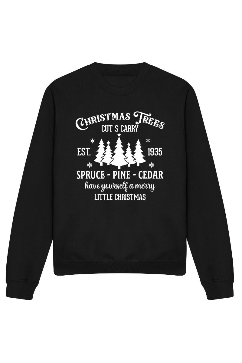 Scarlet Christmas Trees Print Sweatshirt Scarlet Christmas Trees Print Sweatshirt
